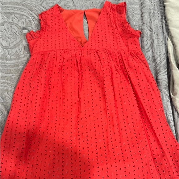 Red Eyelet Mini Dress - Picture 1 of 7